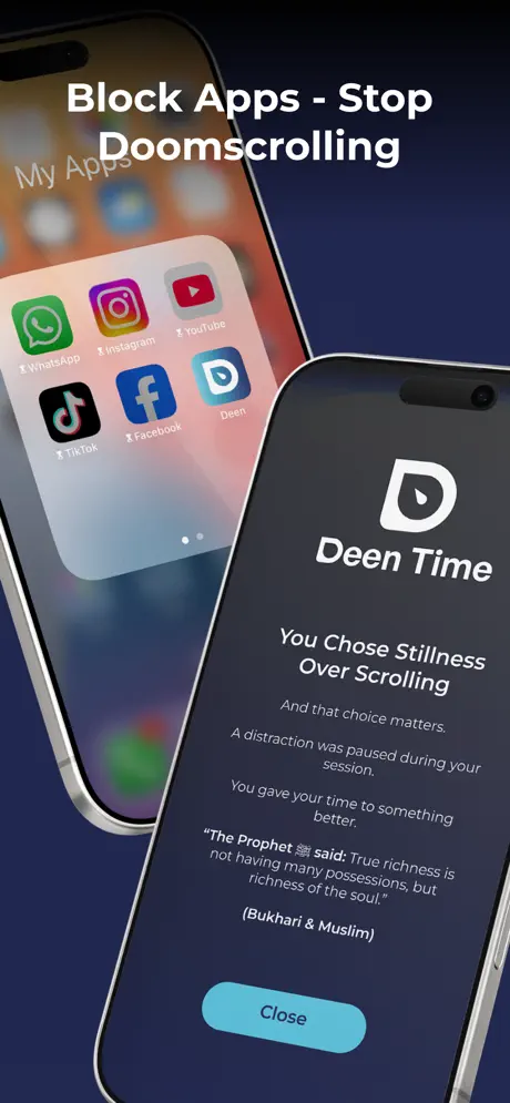Deen Time focus-session screen